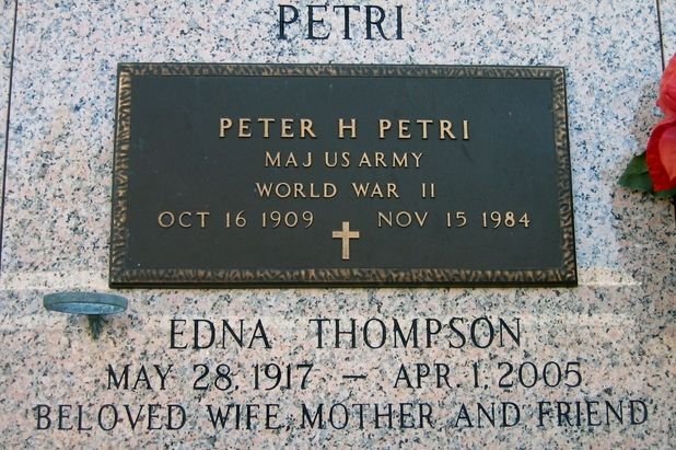 Petri Peter 1909-1984 USA Grabstein